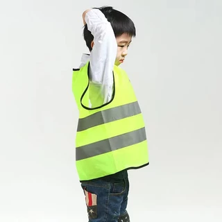 เสื้อกั๊กสะท้อนแสงแบบซิปสำหรับเด็กชายและเด็กหญิงอายุ 3 ถึง 9 ขวบ