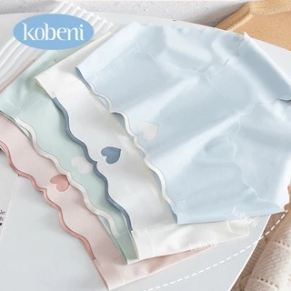 ⭐KOBENI⭐【แพ็ค 3ตัว】กางเกงในไร้ขอบ ผ้าเรยอน ทรงสามเหลี่ยม เอวต่ำ น่ารักรูปหัวใจ ยืดหยุ่นมาก ขนาด M-XL