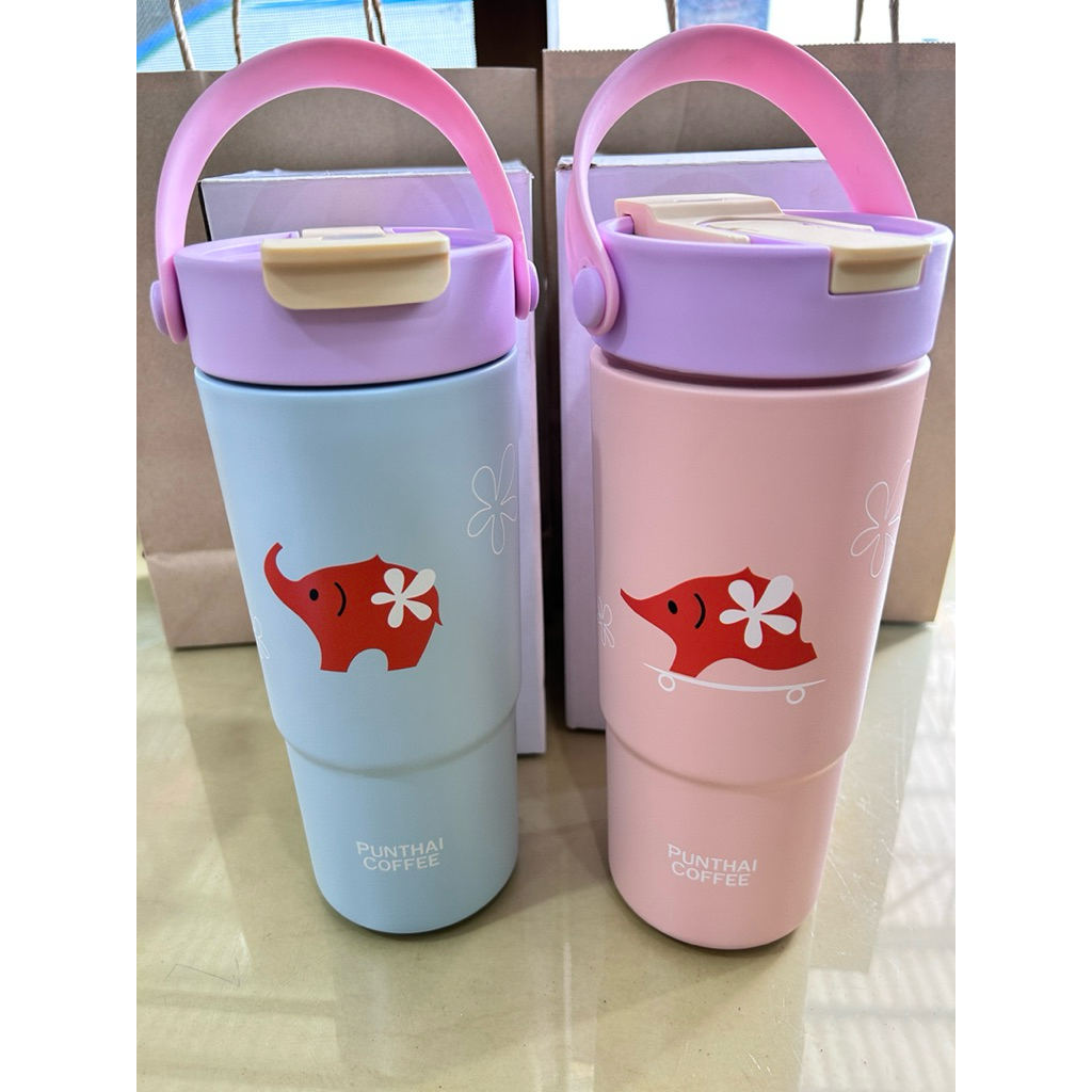 ✨️Punthai ✨ ลายน้องช้างดอกไม้🐘🌸พร้อมส่ง สีฟ้า