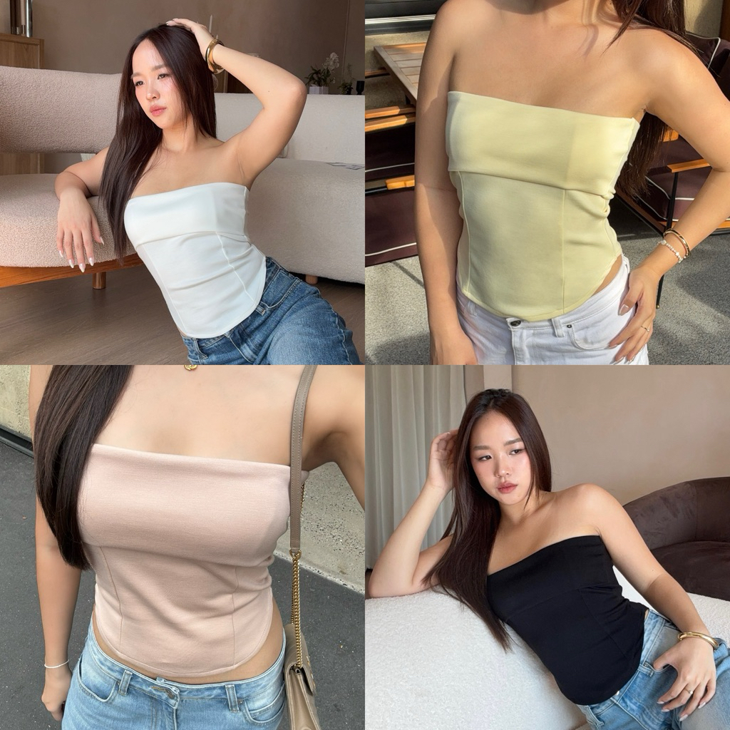 gin tube top by Duex Studio เกาะอกทรงcorsetเว้าช่วงเอวขึ้น ทรงbasicหยิบใส่ได้บ่อย