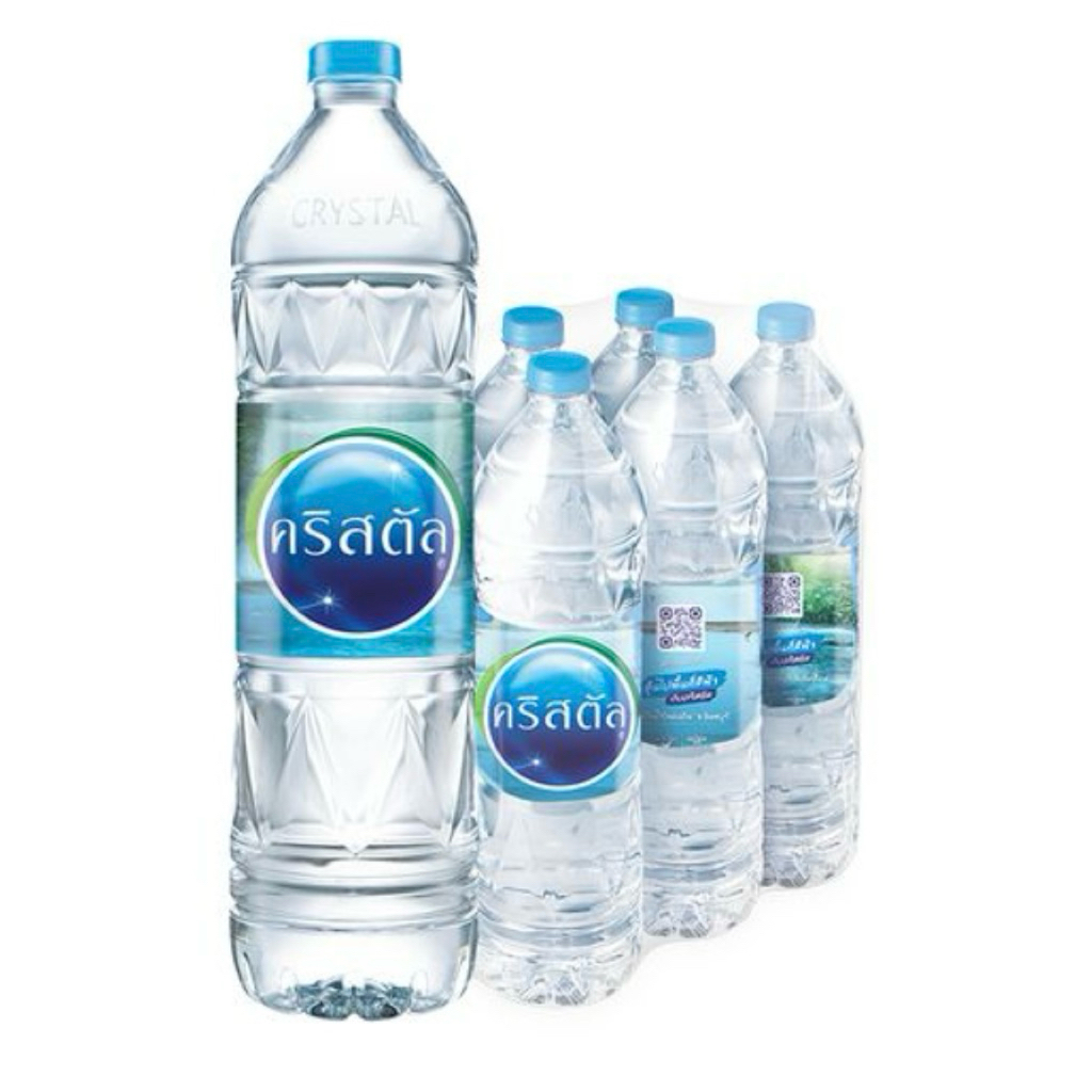 🚙delivery (สั่งบิลละ 1 แพ็ค) คริสตัล น้ำดื่ม 1.5L * 6 ขวด
