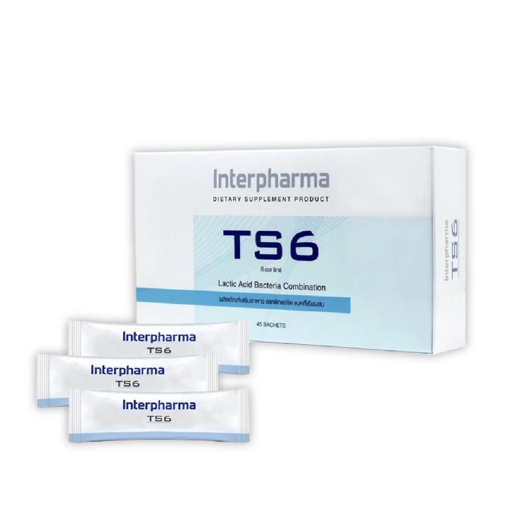 INTERPHARMA TS6 PROBIOTIC 45 ซอง ทีเอสหก ผลิตภัณฑ์เสริมจุลินทรีย์