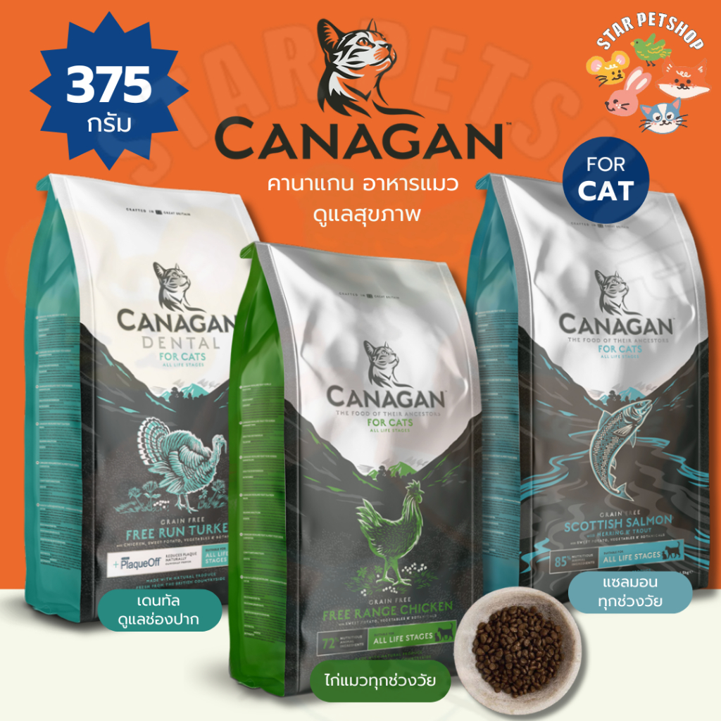 Canagan คานาแกน อาหารแมว ดูแลระบบทางเดินปัสสาวะ เน้นดูแลสุขภาพ ครบทุกสูตร ขนาด 375 กร้ม