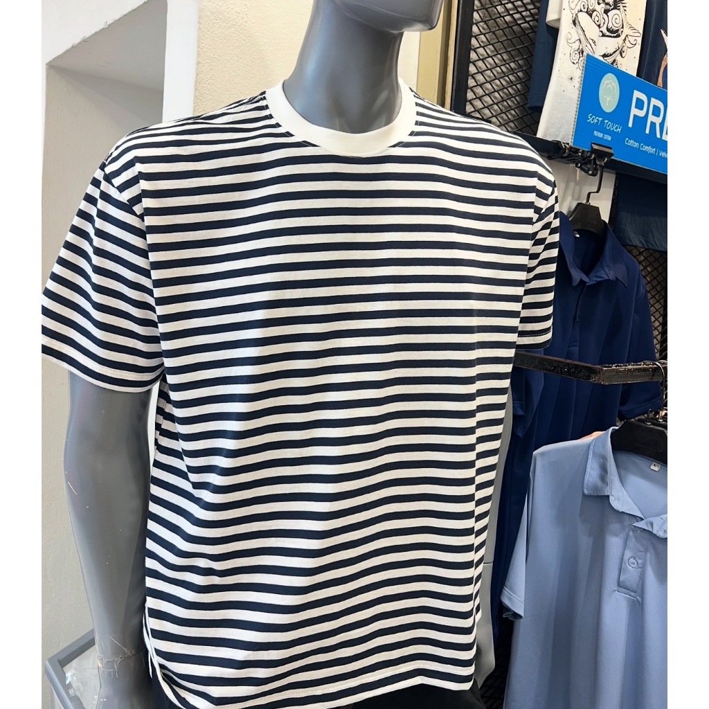 เสื้อ Oversized ลายทาง จากแบรนด์ Even Though   ผลิตจาก COTTON  100%