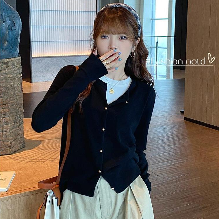 พร้อมส่งในไทย** เสื้อแขนยาว เสื้อกันหนาว มีกระดุมด้านหน้าใช้งานได้ Y265