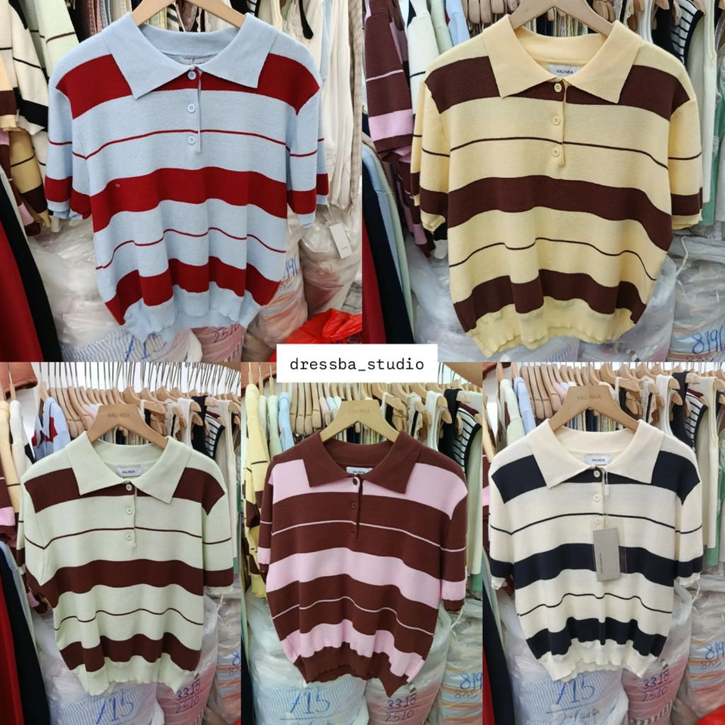 เสื้อโปโล คอปกลายทางรุ่นใหม่