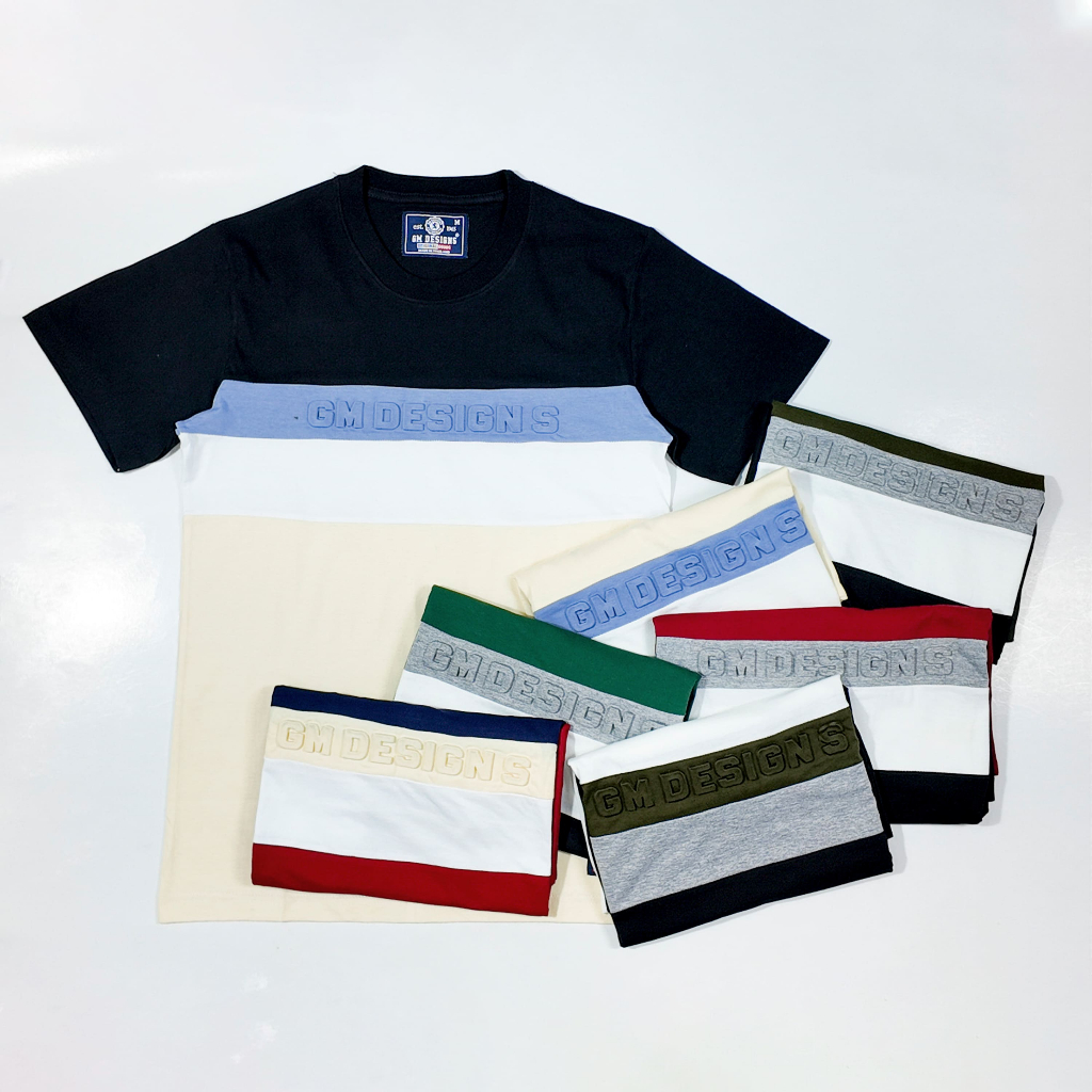 GMDesign - เสื้อยืด GM เสื้อยืดคอกลมแขนสั้นผู้ชาย งานปัก  เสื้อยืดผ้าคอตตอน GM2853/1