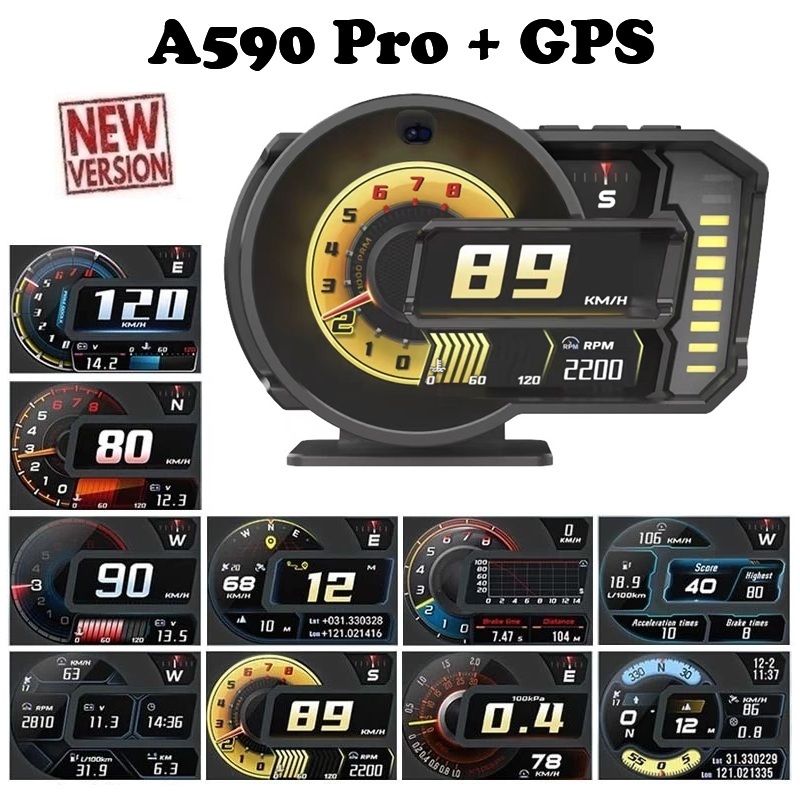 OBD2 สมาร์ทเกจ Smart Gauge Digital Meter/Display A590 Pro + GPS ของแท้เมนูภาษาไทย ง่ายในการใช้งาน (พ
