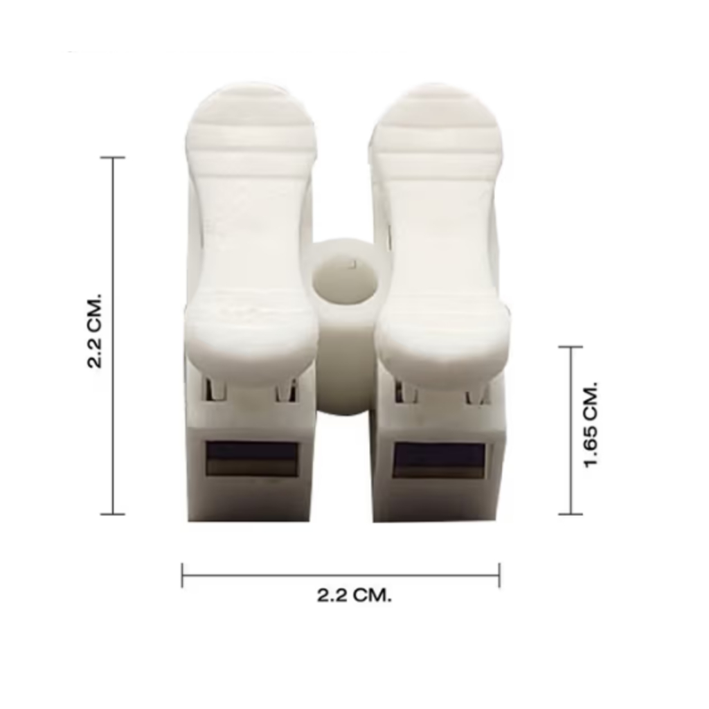 ลูกเต๋า แบบกด 2 ช่อง แบบถอดได้ sq.mm. สีขาว