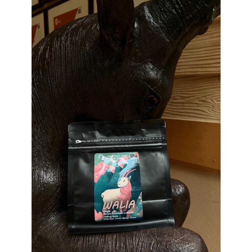 เมล็ดกาแฟคั่วกลาง ARABICA 100% Walia blend ใช้กาแฟจากฟาร์มแชมป์เอธิโอเปีย ESPRESSO