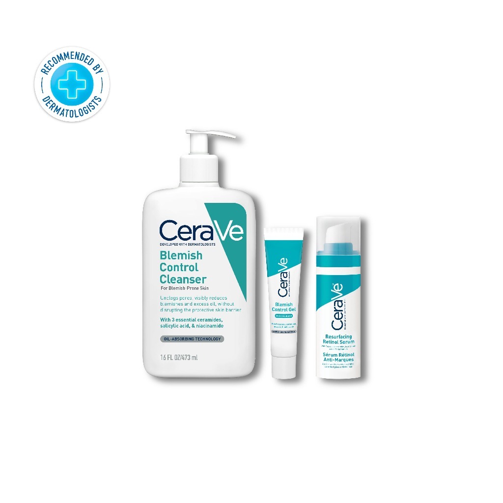 [เซตสุดคุ้ม ] เซตสู้สิว Blemish Cleanser คลีนเซอร์สู้สิว + Blemish Gel เจลลดสิว + Retinol Serum ลดรอยดําจากสิว