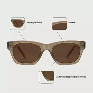 Sunnies Studios Wolf (แว่นกันแดดแฟชั่นทรงสี่เหลี่ยม สำหรับยูนิเซ็กส์)
