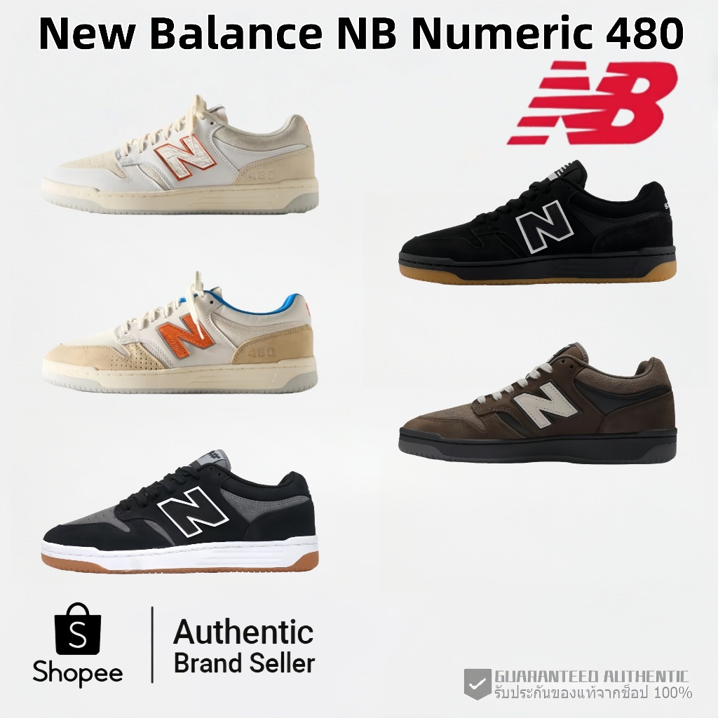 【ของแท้100%】New Balance NB Numeric 480 รองเท้า สะดวกสบาย ทันสมัยหลากหลาย ทนต่อการสึกหรอ รองเท้าผ้าใบ