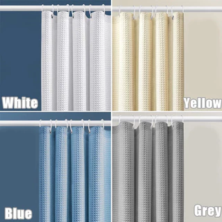 ม่านอาบน้ำ กันน้ำ ไม่เป็นเชื้อรา 180x180cm ผ้าม่าน กั้นในห้องน้ำ Shower Curtain ม่านกันแสง ม่าน แถมห่วงตะขอ มีตาไก่
