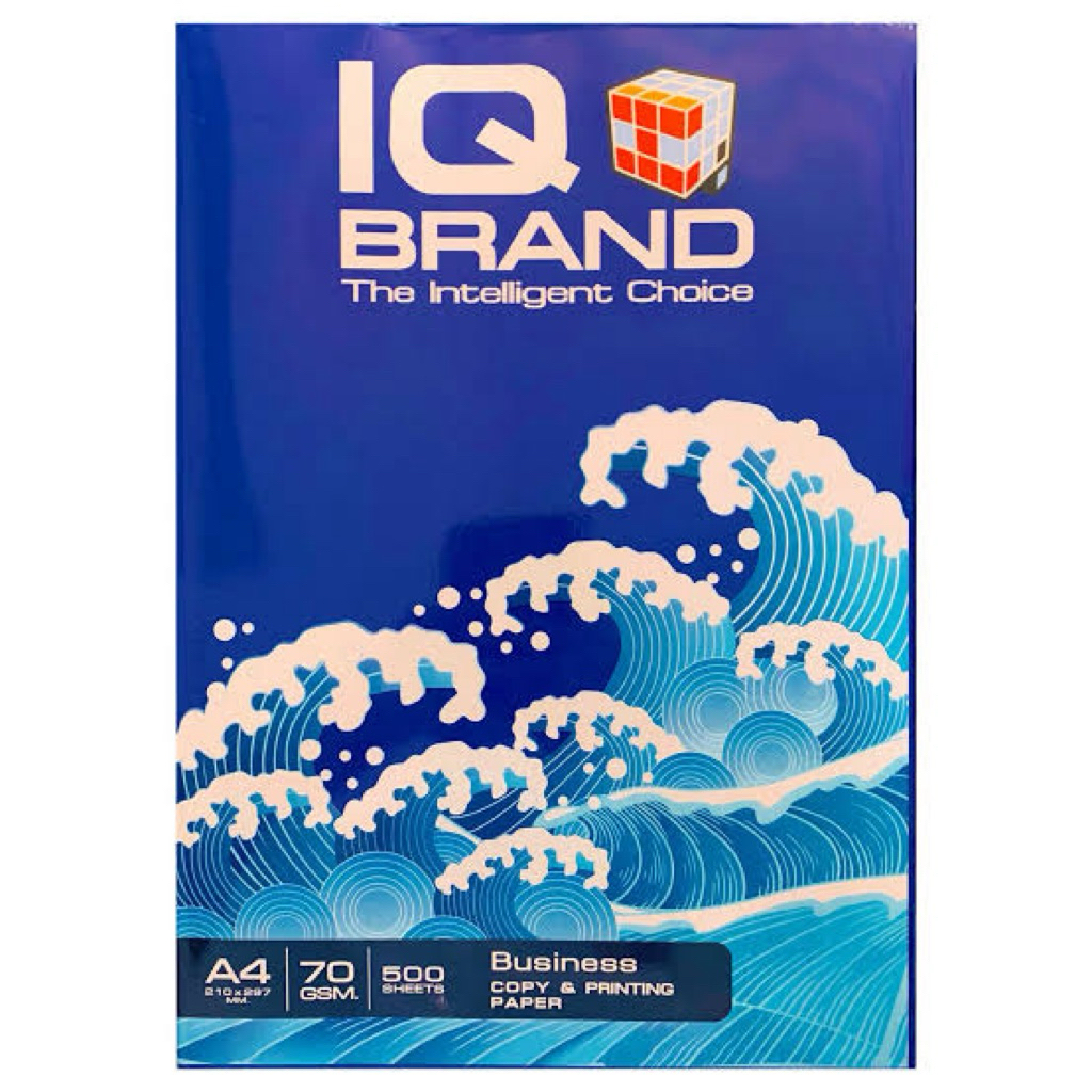📘 กระดาษถ่ายเอกสาร IQ BRAND A4  70 แกรม 1 รีม 500 แผ่น