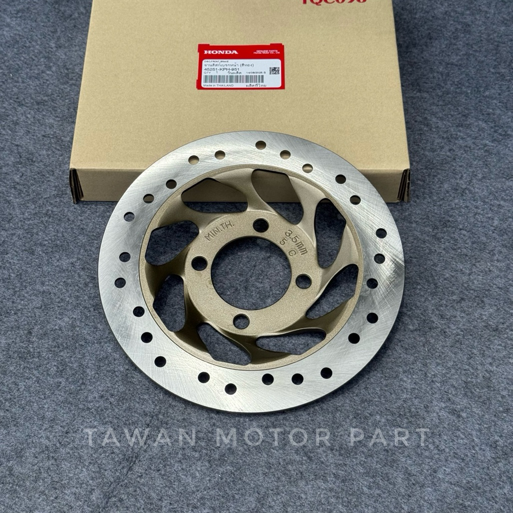 จานดีสก์เบรกหน้า Honda เวฟ W.125R,S,X, W.125i(ไฟเลี้ยวบังลม) ปี2005 , W.100S รหัส45251-KPH-951 แท้เบ
