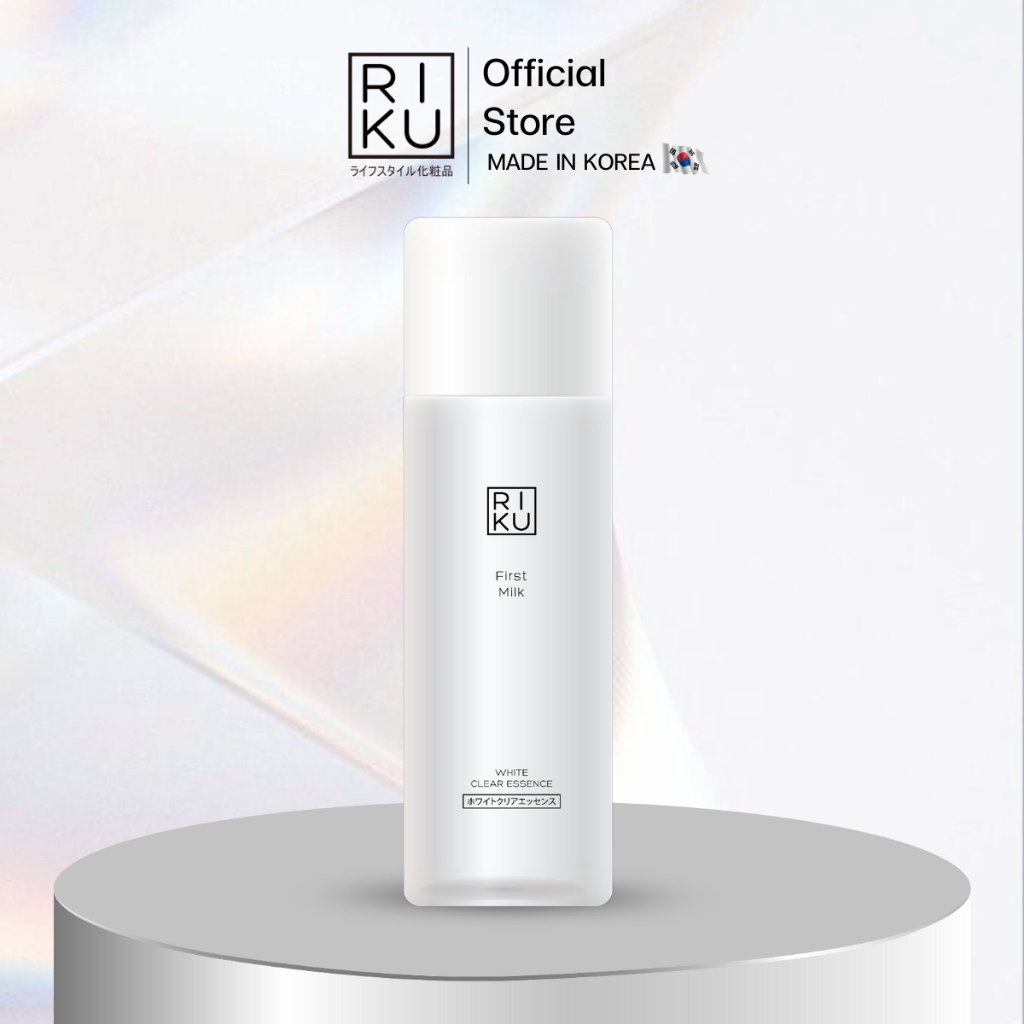 RIKU First Milk White Clear Essence น้ำตบผิวใส ลดเลือนริ้วรอย กระชับรูขุมขน ปรับผิวให้เรียบเนียน