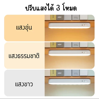 【แบตเตอรี่อัปเก】โคมไฟตั้งโต๊ะ LED โคมไฟแม่เหล็ก เปิดได้ 3 แสง ไฟแม่เหล็ก ไฟอ่านหนังสือ ไฟ LED USB ไฟแต่งห้อง ไฟติดห้อง