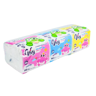 กระดาษทิชชูวีวี่ Pop-Teen 80 แผ่น 12 แพ็ค 36 ห่อ
