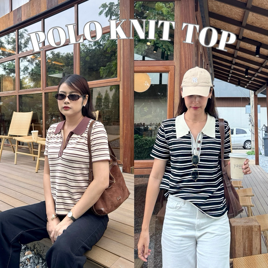 19JAN.STUDIO : POLO KNIT TOP เสื้อไหมพรมคอปก ผ้าไหมพรม