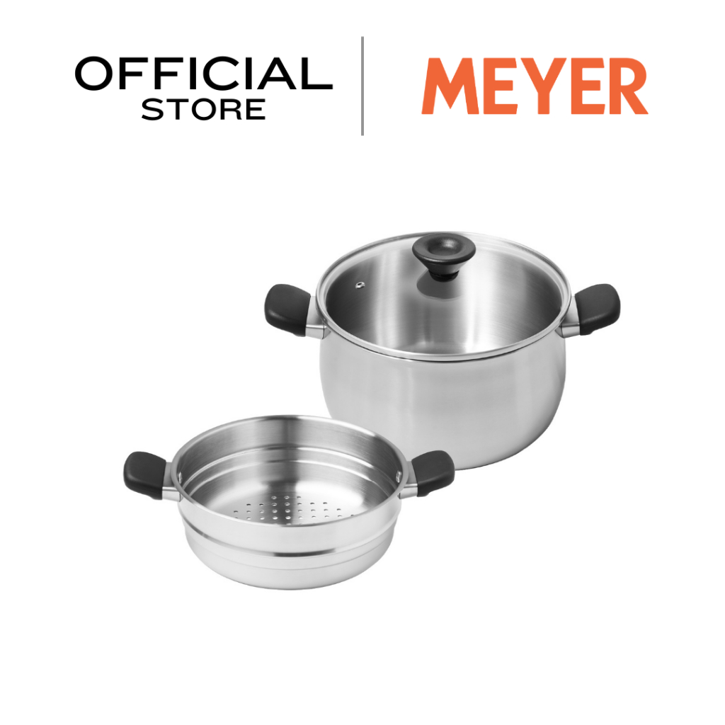 MEYER LUNA SS เครื่องครัวสเตนเลส สตีลซึ่งนึ่ง 24 cm. มีซึ้งขายแยก ใช้ได้กับทุกเตา