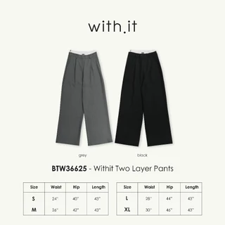 Withit Double Layers Pants With Black Label กางเกงทำงานขอบ 2 ชั้น - BTW36625