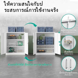 Tocoma ตู้เก็บของโลหะสีขาว ตู้เหล็กหนาแรงๆ สำหรับโรงรถ