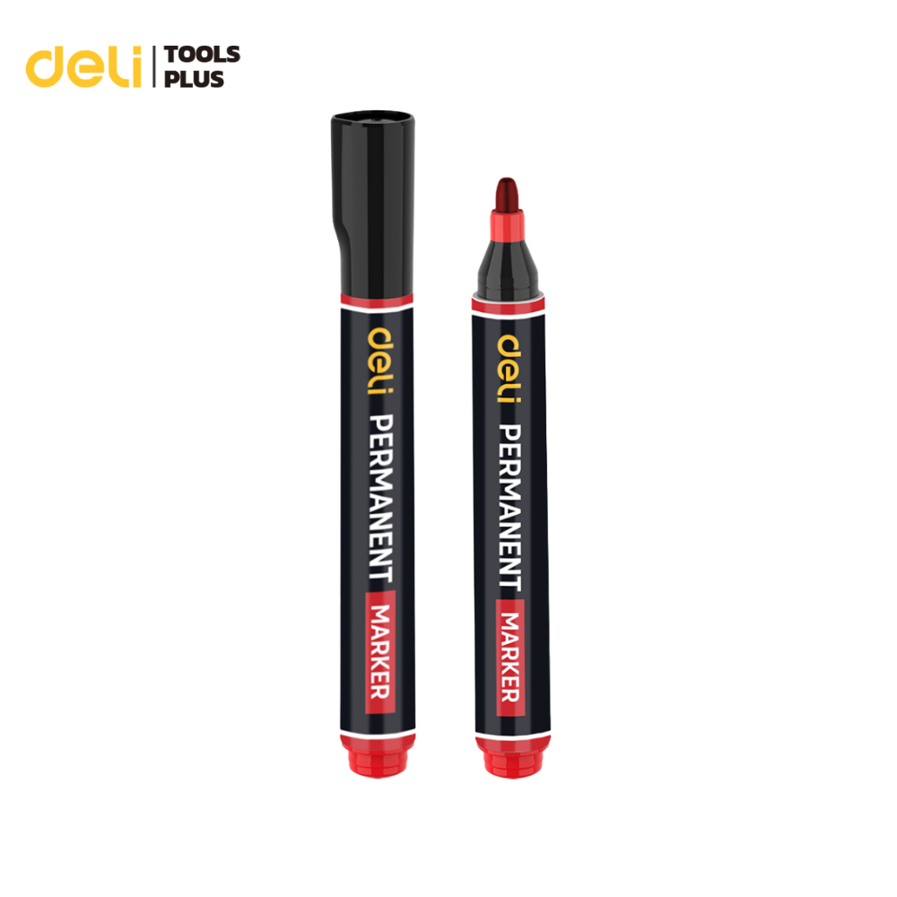 Deli ปากกาเคมี ปากกามาร์คเกอร์ เขียนพลาสติก 1.8 มม  แห้งเร็ว กันน้ำ อุปกรณ์สำนักงาน Permanent Marker