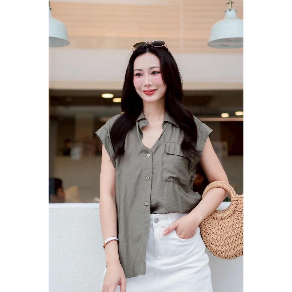 M1926 เสื้อเชิ้ตแขนกุดสุดชิค ใส่แล้วดูเก๋ มีสไตล์