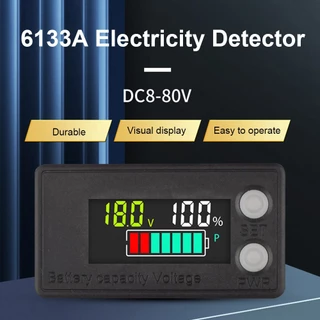 กันน้ำ 6133A มิเตอร์ไฟฟ้าดิจิตอล DC8-100V LCD โวลต์มิเตอร์จอแสดงผล LCD พร้อมสายเคเบิล