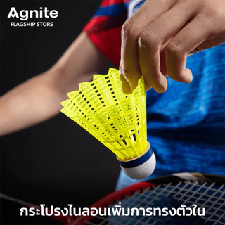 Agnite ลูกแบดมินตัน แบบไนล่อน ลูกขนไก่ หัวไม้ก๊อก แบดมินตัน คุณภาพดี อุปกรณ์ออกกำลังกาย Shuttlecock