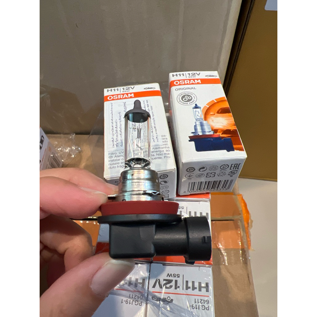 หลอดไฟหน้า ไฟตัดหมอก OSRAM แท้ 🔥 ขั้ว H11 12V 55w รหัส 64211 (มีเลือกประเทศผลิต)