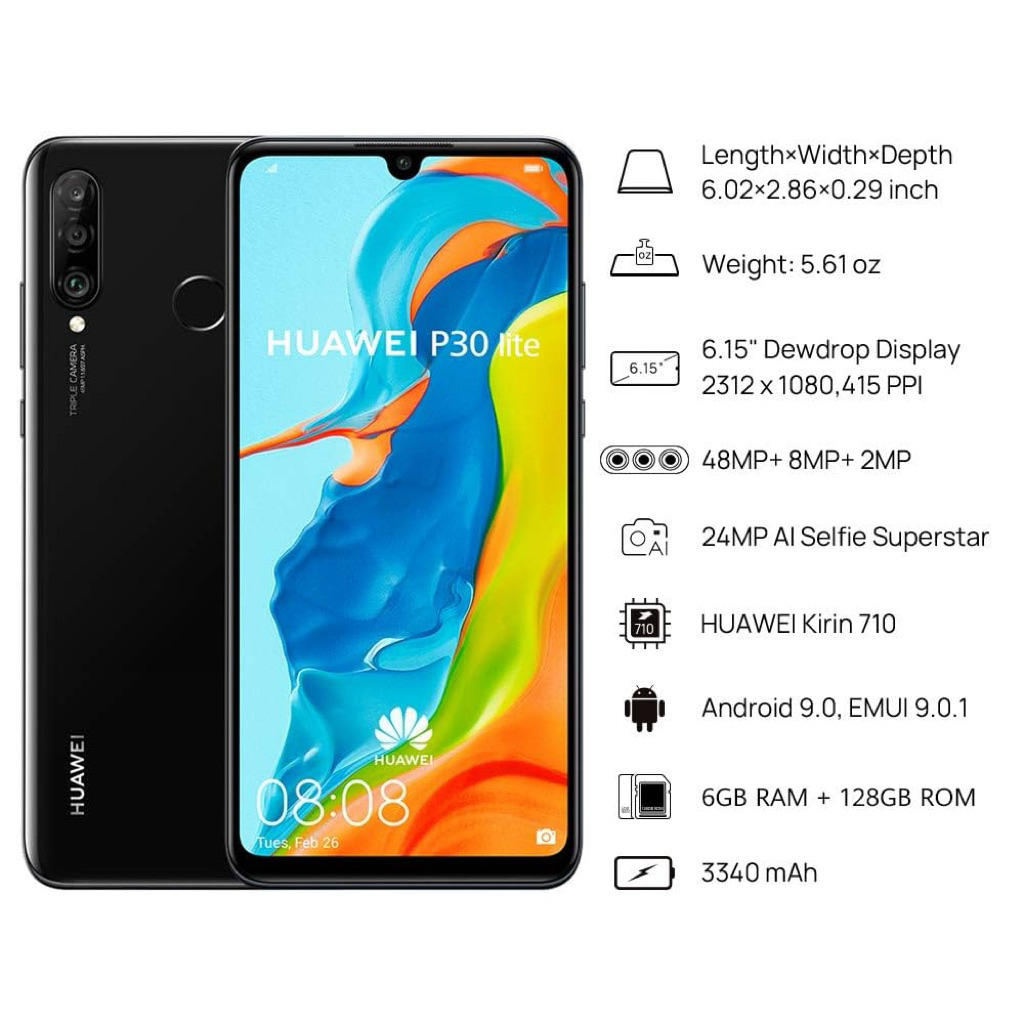 🔥พร้อมใช้งาน🔥Huawei P30 lite 6/128 gb มือสอง