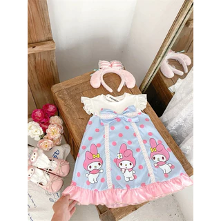 BB097 พร้อมส่ง ชุดเดรสลูกสาว มีโบว์ มายเมน่ารักมากๆๆ (ไม่รวมคาดผมและกระเป๋า)
