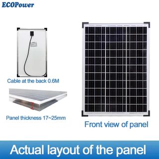 ECOPower แผงโซล่าเซลล์ Solar Panel ชุดเครื่องกำเนิดไฟฟ้าสำหรับบ้าน ที่มีระบบอินเวอร์เตอร์ inverter