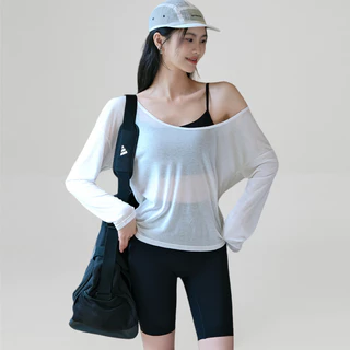 GymHub เสื้อโยคะสตรี แบบหลวม ช่วยพรางหุ่น เสื้อยืดสำหรับออกกำลังกาย เสื้อคลุมสำหรับวิ่ง ออกกำลังกาย แขนยาว