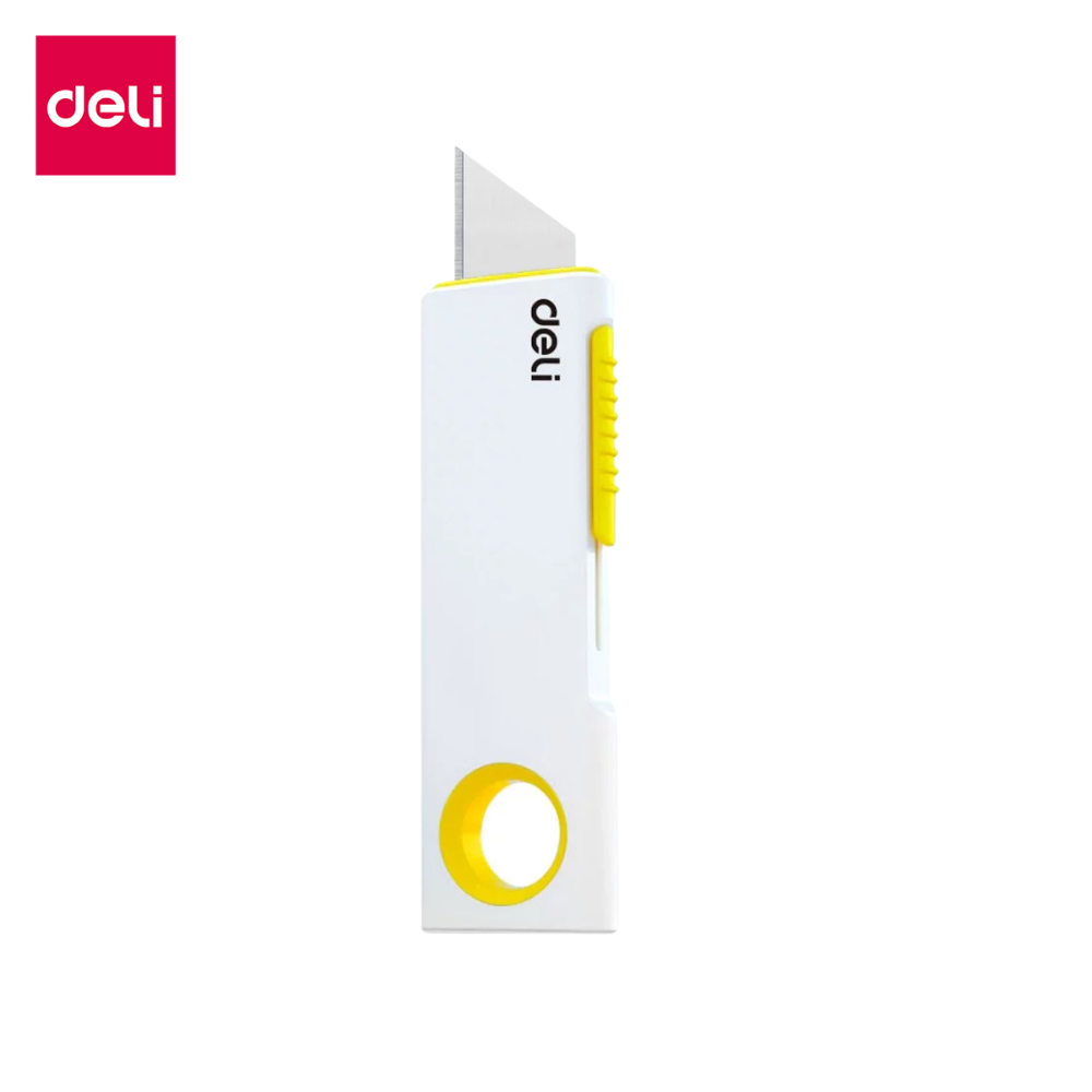 Deli คัตเตอร์มินิ คัตเตอร์พกพา เครื่องเขียน ขนาดกะทัดรัดและพกพาสะดวก ใบมีด SK5 คม ตัดง่าย ใช้เปิดกล่