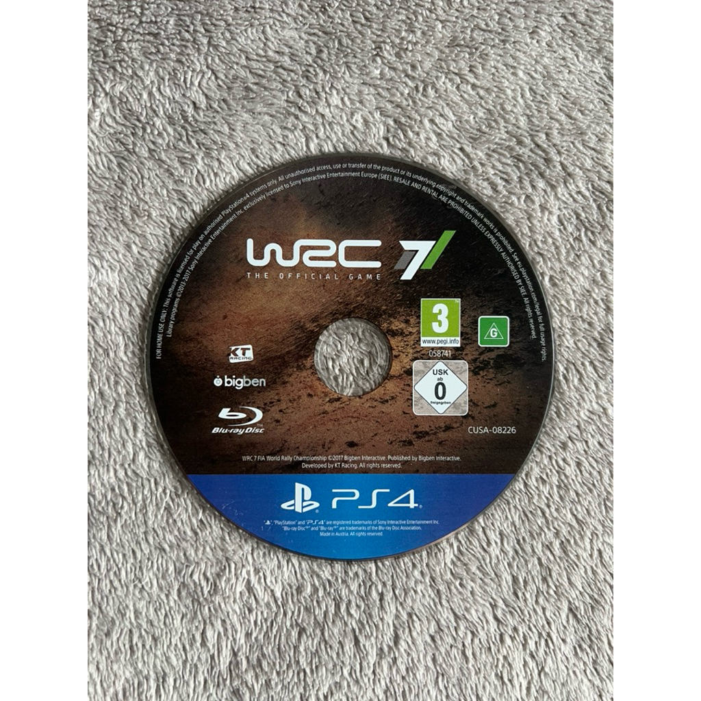 [PS4] แผ่นไม่มีกล่อง WRC 7 (Europe) มือ2 แผ่นสวยๆ แท้
