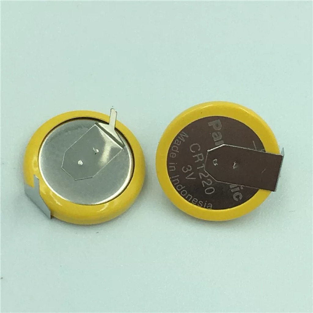 แบตเตอรี่ Panasonic CR1220 ใหม่พร้อมขาบัดกรี ML1220 ปลั๊กตรงแนวนอน 180 องศา ขาบัดกรีมีในสต็อก