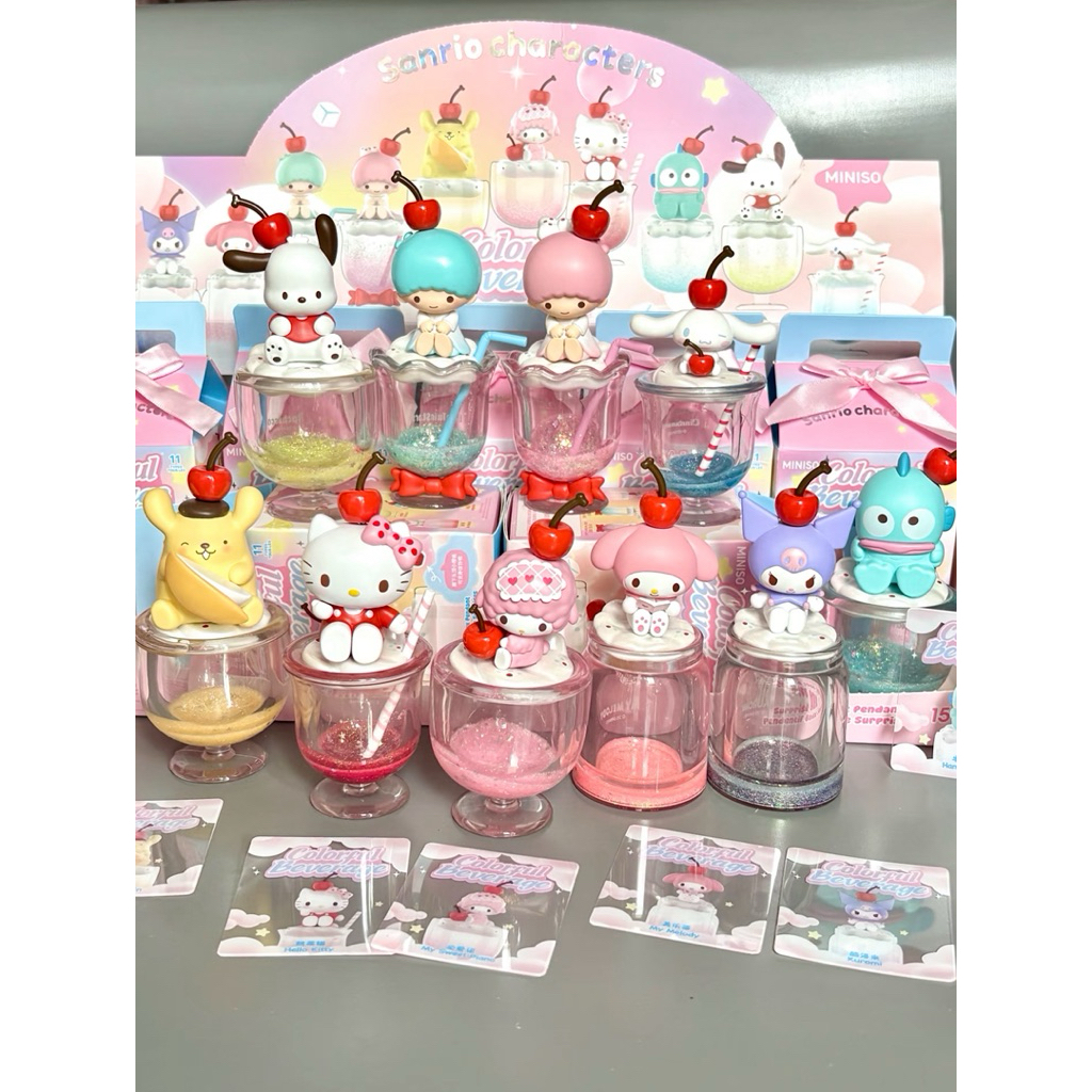 (พร้อมส่ง)[แยกตัว]กล่องสุ่มSanrio Colorful Beverage
