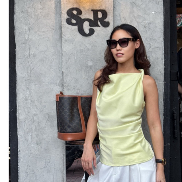 colourblockmatter-Irish Top เสื้อคอถ่วง ผ้าซาติน เนื้อนุ่มลื่น ใส่สบาย