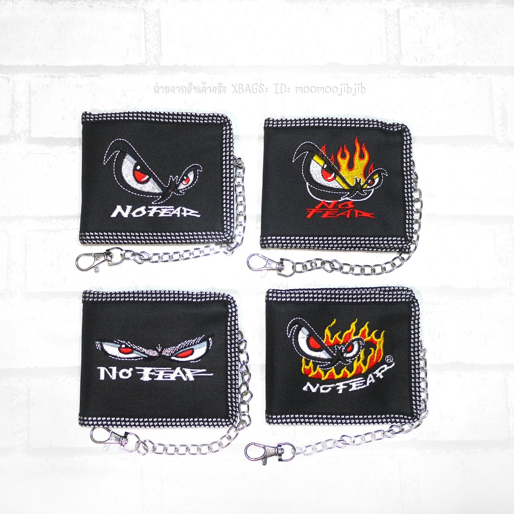 กระเป๋าสตางค์2พับ แบบมีโซ่ ลายเยอะมาก Nofear Eagle กัญชา Runbkk มีช่องซิป