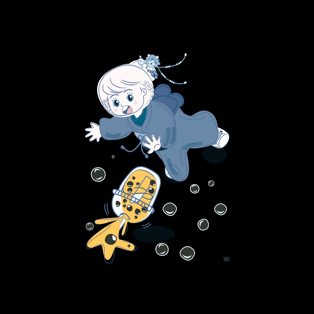 Sd_Nrkmo_008_T-shirt_ลาย_น้องน่ารักใส่ชุดกิโมโน_-008-_