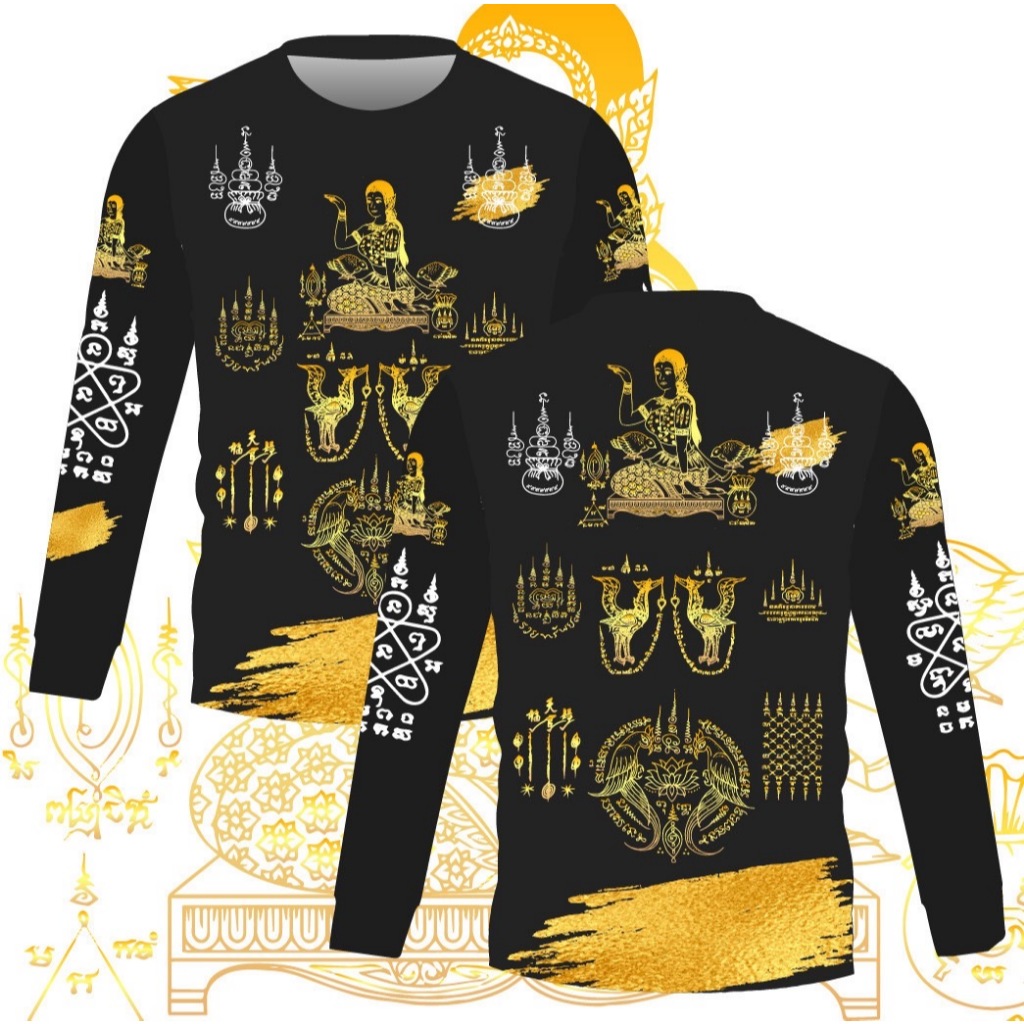 เสื้อยืด ลายนางกวัก แขนสั้นและแขนยาว