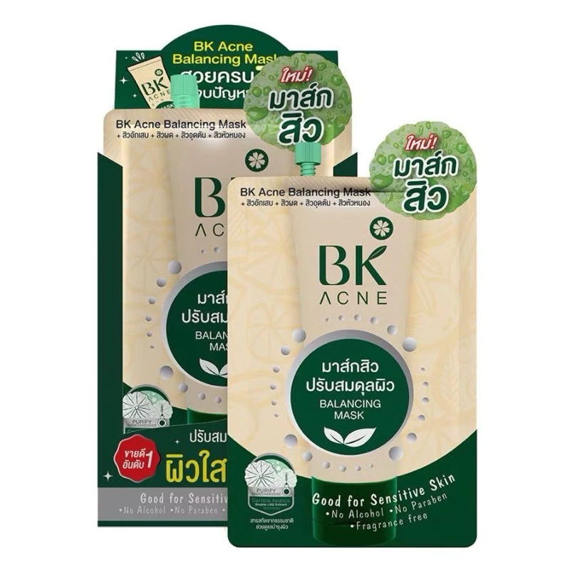 " ขายร้อน " Bk Acne มาร์คลดสิว  Balancing Mask (1 ถุง)