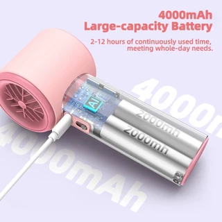 GOOJODOQ Gfs006 พัดลมพกพา 4000mah พัดลม Type C หมอกเย็น พัดลมไอเย็น 100 ระดับ