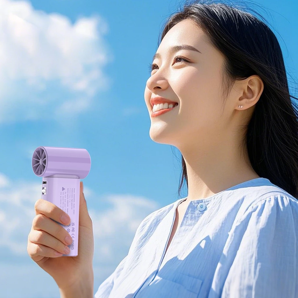 GOOJODOQ Gfs007 Mini พัดลมพกพา 4000mah พัดลม Type C พร้อมจอแสดงผล พัดลมไอเย็น 100 ระดับ พัดลมมือถือ thumbnail 8