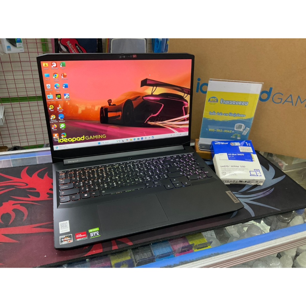 Lenovo IdeaPad Gaming 3 15ACH6-82K201YETA มือสอง สภาพสวย ใช้งานน้อย อัพเกรดจัดเต็ม