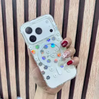 BK Popphone เคสไอโฟน17promax เคสมือลายดอกไม้ แม่เหล็กชาร์จได้ สำหรับรุ่นIP13/14 IP17Air IP17pro IP16promax