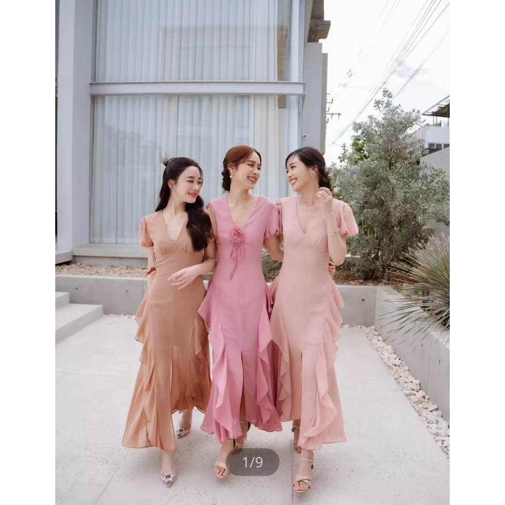 ส่งต่อ สีชมพูนะคะ !! Firrr-Ila Dress- ชุดใส่เที่ยว ชุดออกงาน ชุดเพื่อนเจ้าสาว ยังไม่เคยใส่ ไซต์XL